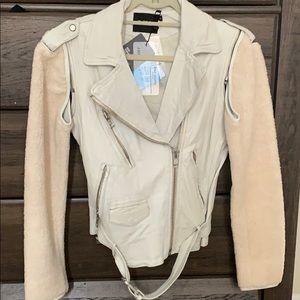 Creme Lamb Leather Doma Jacket brand new!!